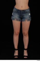 Leg Woman Casual Shorts Slim Studio photo references